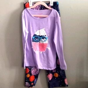 Girls Galaxy "Midnight Snack" Pajama Set Size 7/8